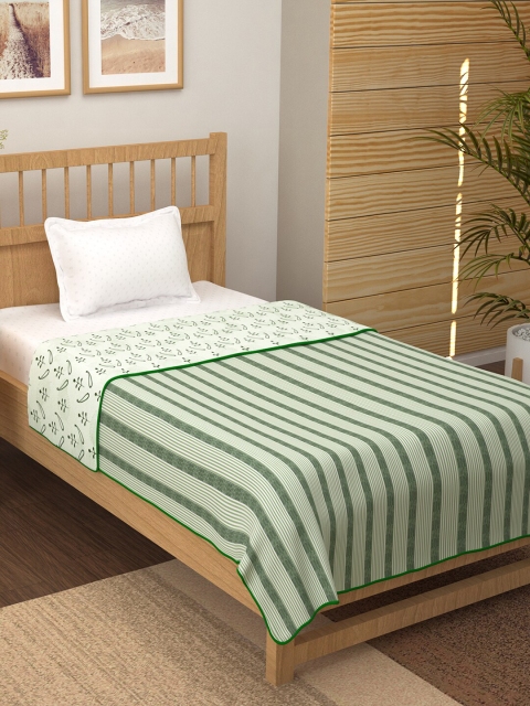 

Story@home Green Floral Mild Winter 210 GSM Reversible Single Bed Dohar