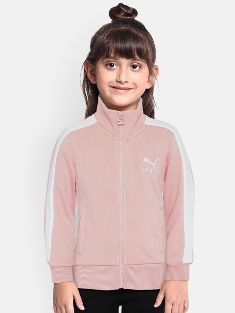 

Puma Girls Peach-Coloured Classics T7 Track Sporty Jacket