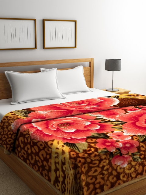 

NEUDIS Multicoloured Floral Mild Winter 500 GSM Double Bed Blanket, Multi
