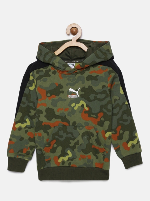 

Puma Boys Multicoloured Camo Printed Hooded Sweatshirt, Multi