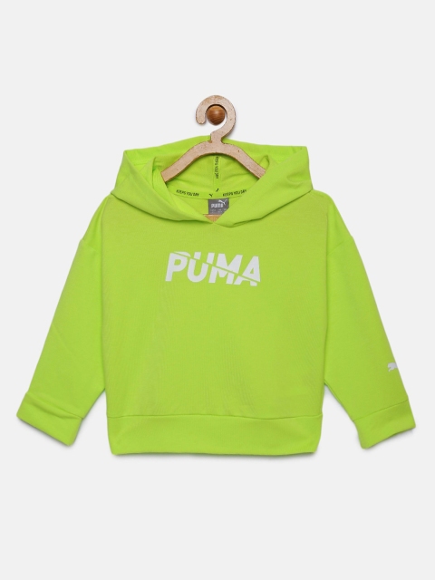 

Puma Girls Green Printed Hooded Sweatshirt