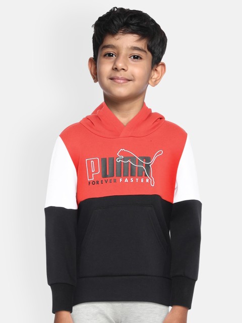 

Puma Boys Red & Black Colourblocked Hooded Sweatshirt