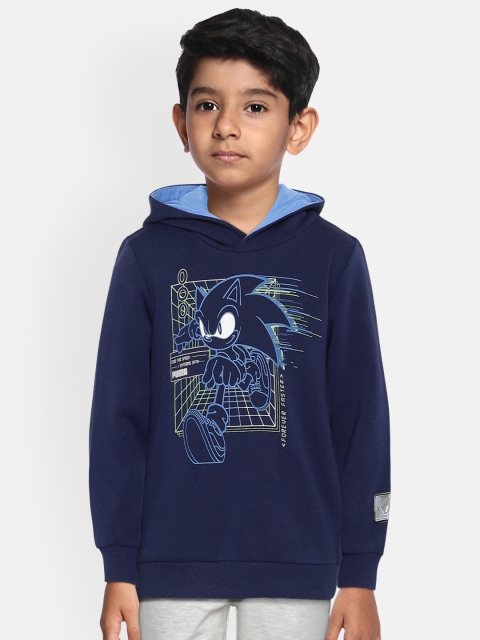 

Puma x Sega Boys Navy Blue Printed Hooded Sweatshirt
