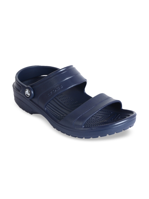 

Crocs Unisex Navy Blue Striped Rubber Open Toe Flats