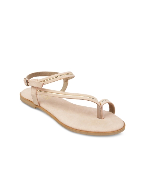 

Wet Blue Women Nude-Coloured Solid Open Toe Flats