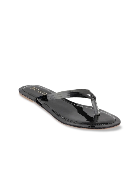 

Wet Blue Women Black Solid Open Toe Flats