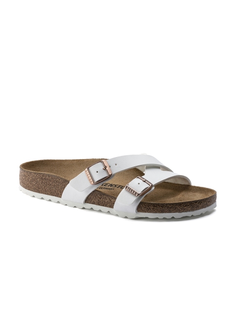 

Birkenstock Women White Narrow Width Yao Open Toe Flats