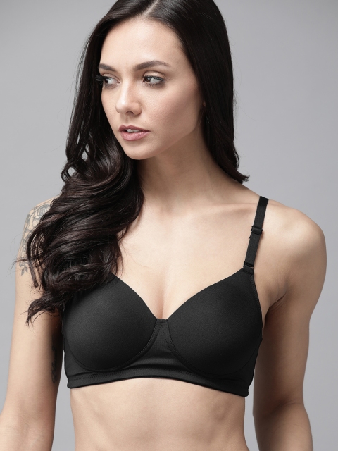 

Roadster Black Solid Non-Wired Lightly Padded Everyday Bra PAAM-BRA
