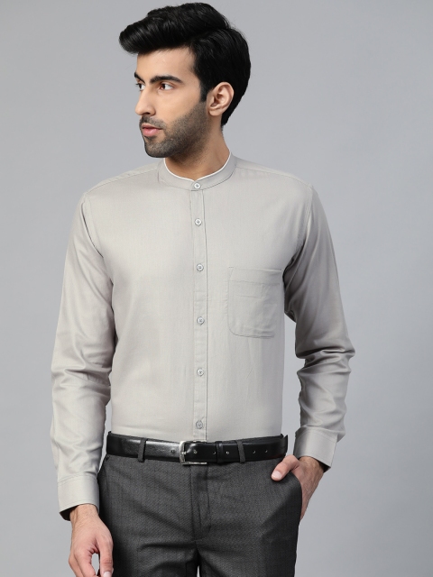 

DENNISON Men Grey Smart Slim Fit Solid Twill Formal Shirt