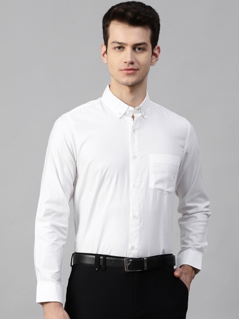 

DENNISON Men White Smart Slim Fit Solid Formal Shirt