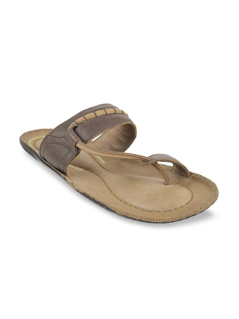 

DAVINCHI Men Brown Leather Comfort Sandals