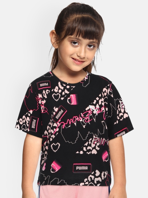 

Puma Girls Multicoloured Printed Alpha AOP Round Neck T-shirt, Multi