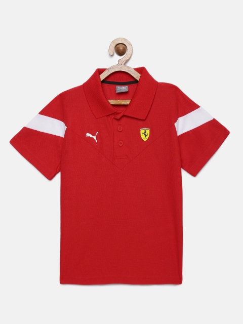 

PUMA Motorsport Boys Red Solid Ferrari Polo Collar T-shirt
