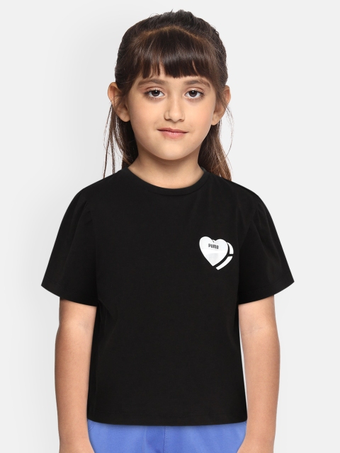 

Puma Girls Black Solid Round Neck T-shirt