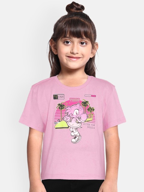 

Puma x Sega Girls Pink Printed Round Neck T-shirt
