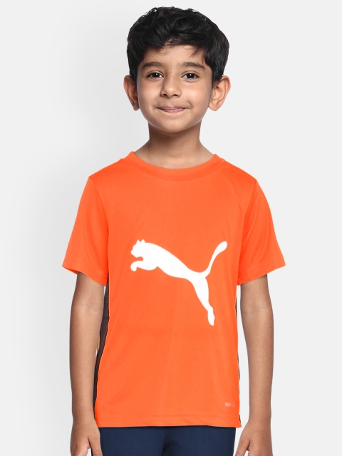 

Puma Boys Orange ftblPLAY Logo Printed Round Neck T-shirt