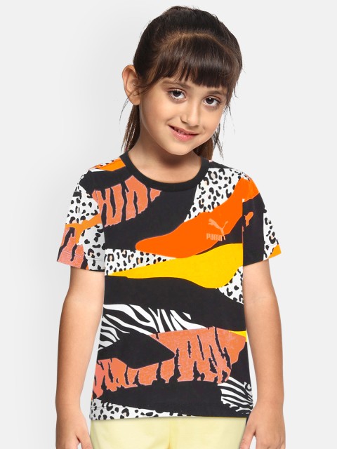

Puma Girls Multicoloured Classics Wild Printed Round Neck T-shirt, Multi