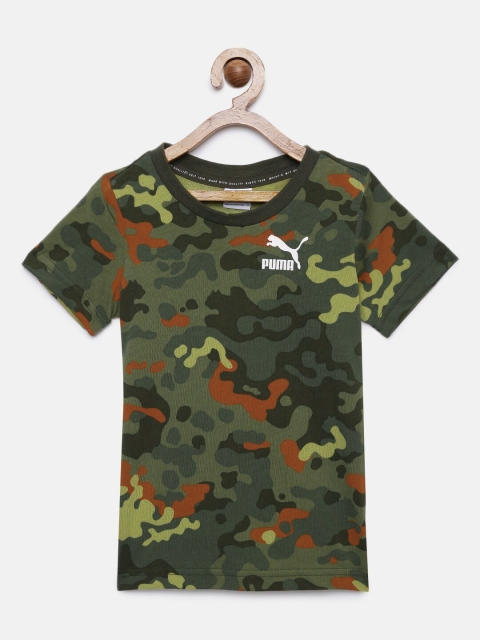 

Puma Boys Multicoloured Camo Printed Round Neck T-shirt, Multi