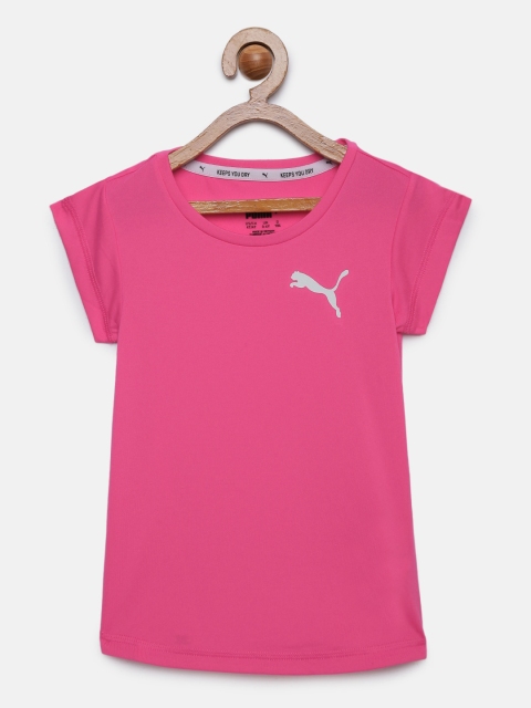 

Puma Girls Pink Solid Round Neck T-shirt
