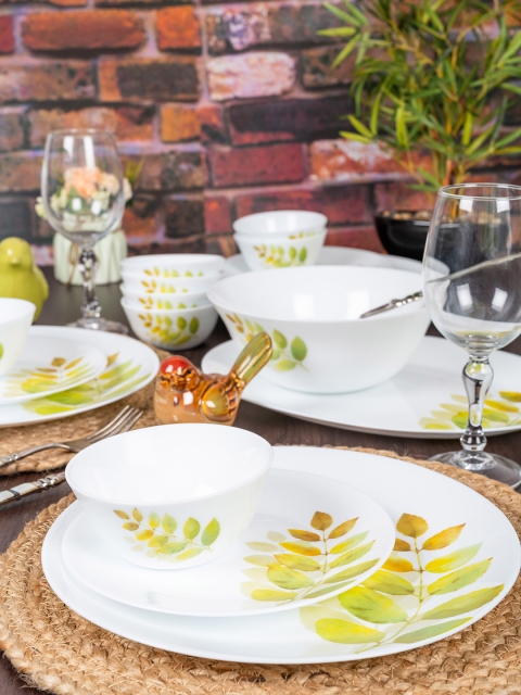 

La Opala White & Yellow 27 pcs Passion Ivory Opalware Dinner Set