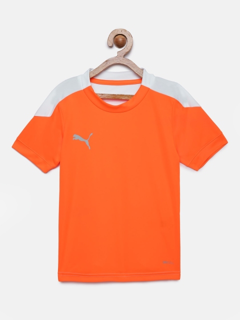 

Puma Boys Orange & White Colourblocked Round Neck T-shirt