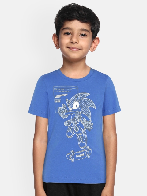 

Puma Boys Blue Printed Round Neck T-shirt