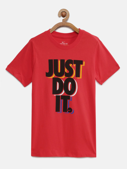 

Nike Unisex Kids Red Printed Round Neck T-shirt