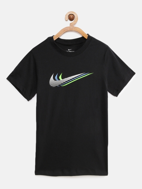 

Nike Unisex Kids Black Printed Round Neck T-shirt