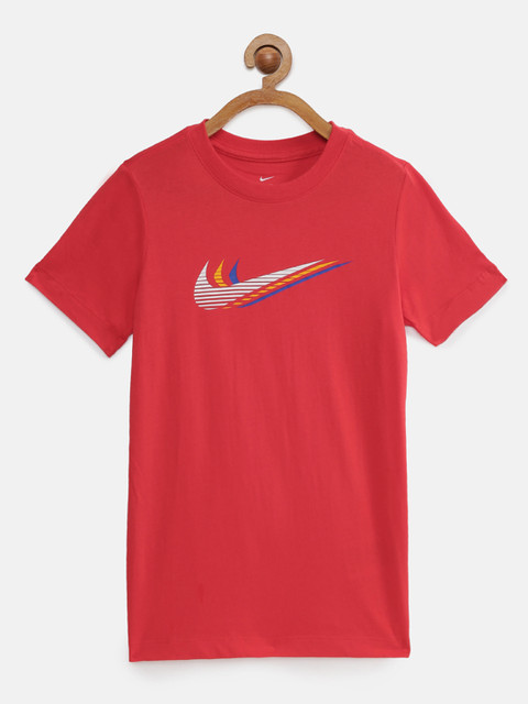 

Nike Unisex Kids Red Printed Round Neck T-shirt