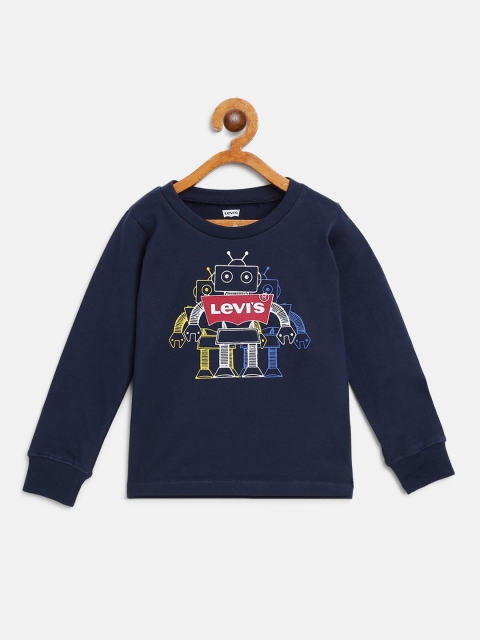 

Levis Boys Navy Blue Robot Print Round Neck T-shirt
