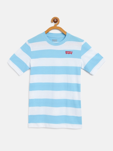 

Levis Boys Blue & White Striped Round Neck T-shirt