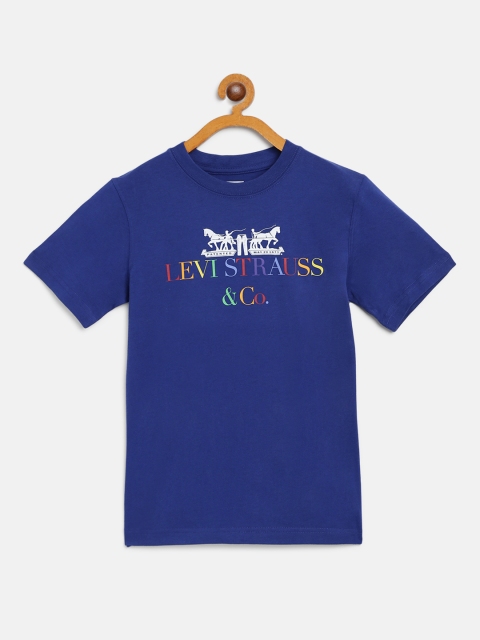 

Levis Boys Blue Brand Logo Print Round Neck T-shirt