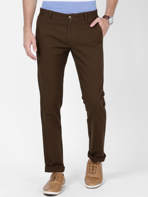 

t-base Men Brown Tapered Fit Solid Chinos