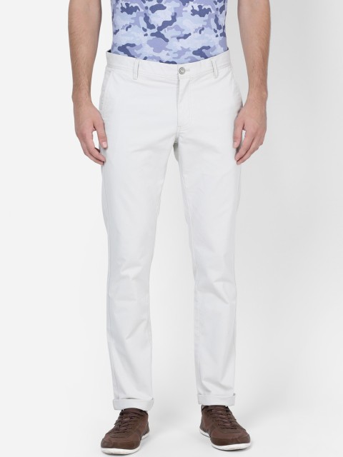 

t-base Men Off-White Tapered Fit Solid Chinos