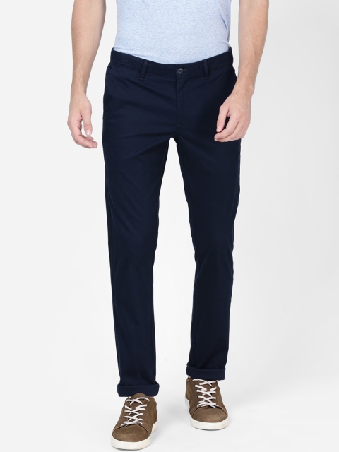 

t-base Men Navy Blue Tapered Fit Solid Chinos