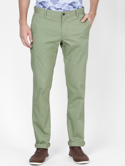 

t-base Men Green Slim Tapered Fit Solid Chinos