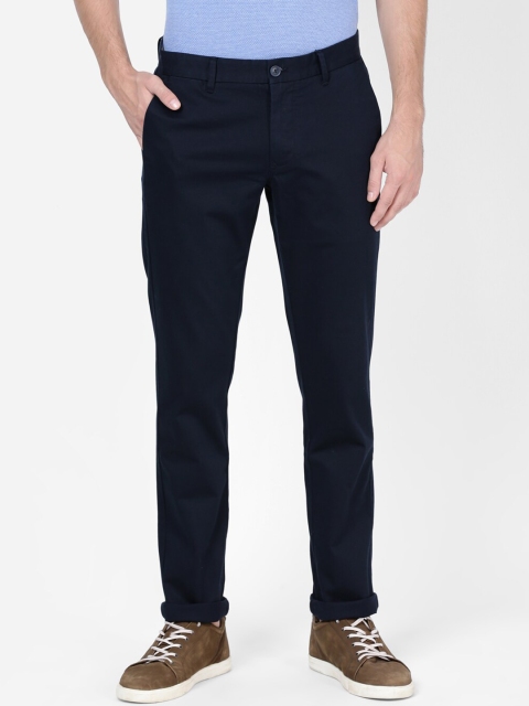 

t-base Men Navy Blue Tapered Fit Solid Chinos