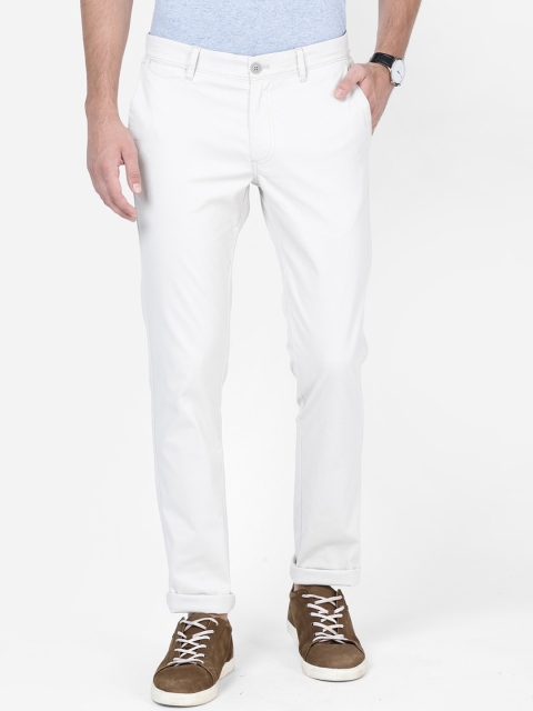 

t-base Men White Tapered Fit Solid Chinos