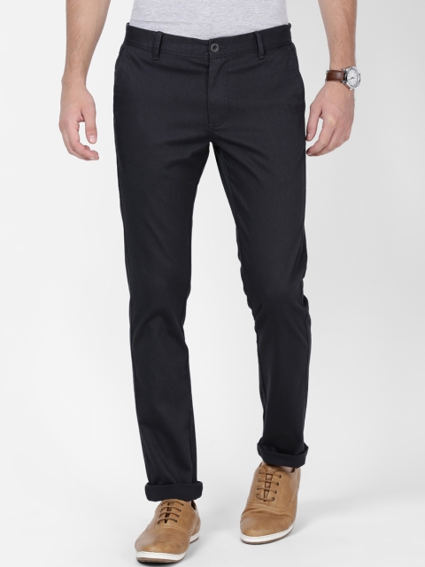 

t-base Men Navy Blue Slim Fit Solid Chinos