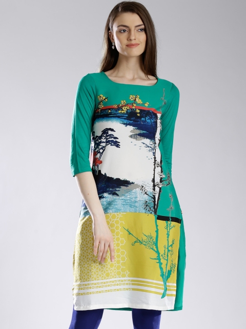

W Multicoloured Graphic Print Kurta, Multi