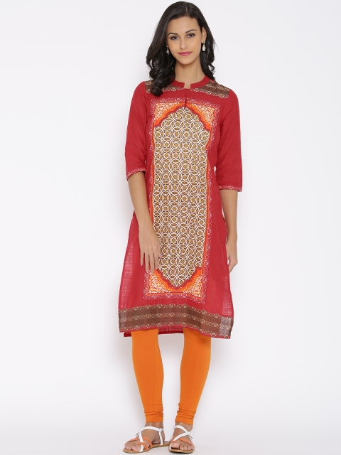 

Aurelia Maroon & Brown Printed Kurta