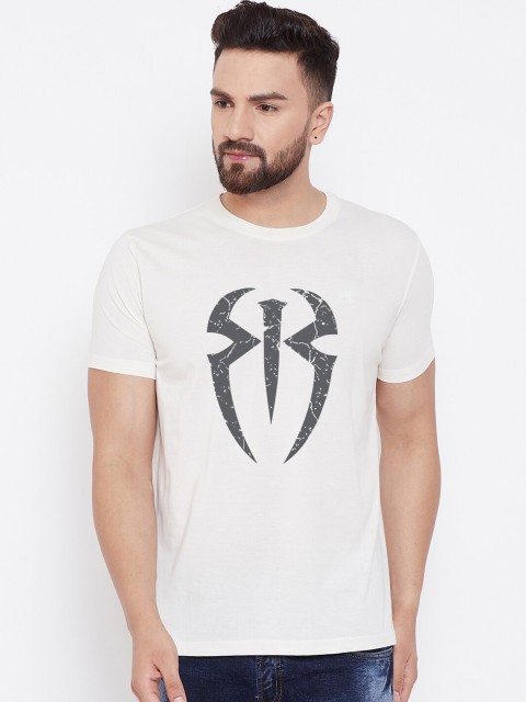 

wesquare Men White Printed Round Neck T-shirt