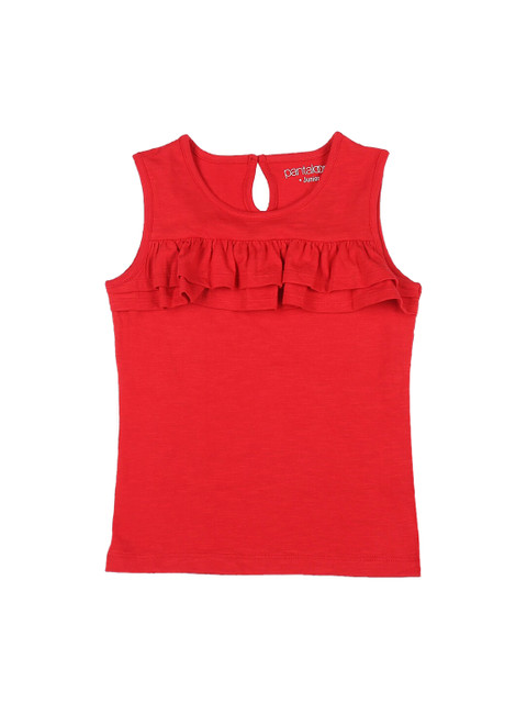 

Pantaloons Junior Girls Red Solid Top