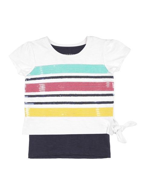 

Pantaloons Junior Multicoloured Striped Layered Top, Multi
