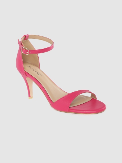 

DressBerry Women Fuchsia Pink Solid Slim Heels