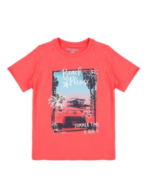 

Pantaloons Junior Boys Coral Printed Round Neck T-shirt