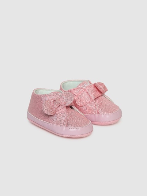 

Chicco Infant Girls Pink Solid Bow Ottina Booties