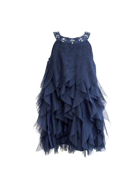 

A Little Fable Girls Navy Shift Dress, Navy blue