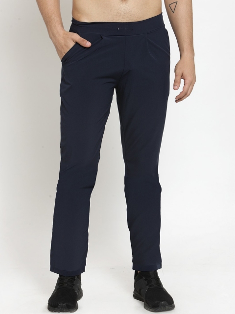 

BUKKUM Men Navy Blue Solid Straight-Fit Track Pants