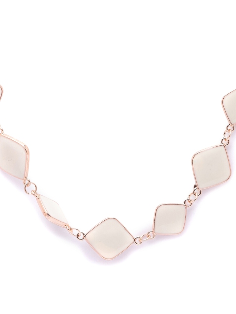 

Globus Rose Gold-Plated & White Enamelled Necklace